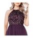 Womens/ladies Sequin Midi Dress Berry Maya Deluxe-4