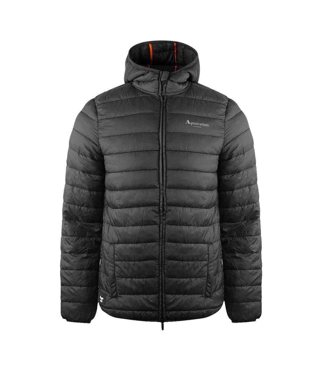 Mens London Quilted Logo Jacket Black Aquascutum-1