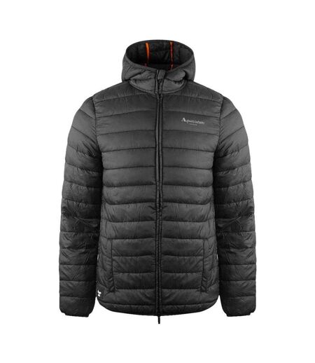Mens London Quilted Logo Jacket Black Aquascutum