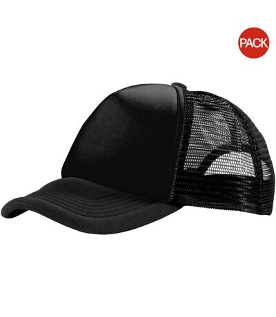 Bullet Trucker 5 Panel Cap (Pack of 2) (Solid Black) - UTPF2422
