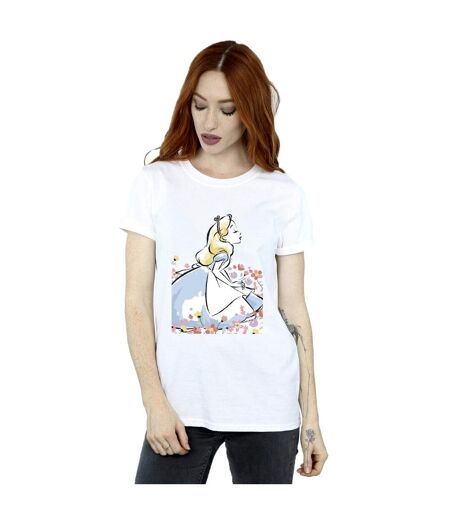 Disney - T-shirt ALICE IN WONDERLAND SKETCH FLOWERS - Femme (Blanc) - UTBI8948