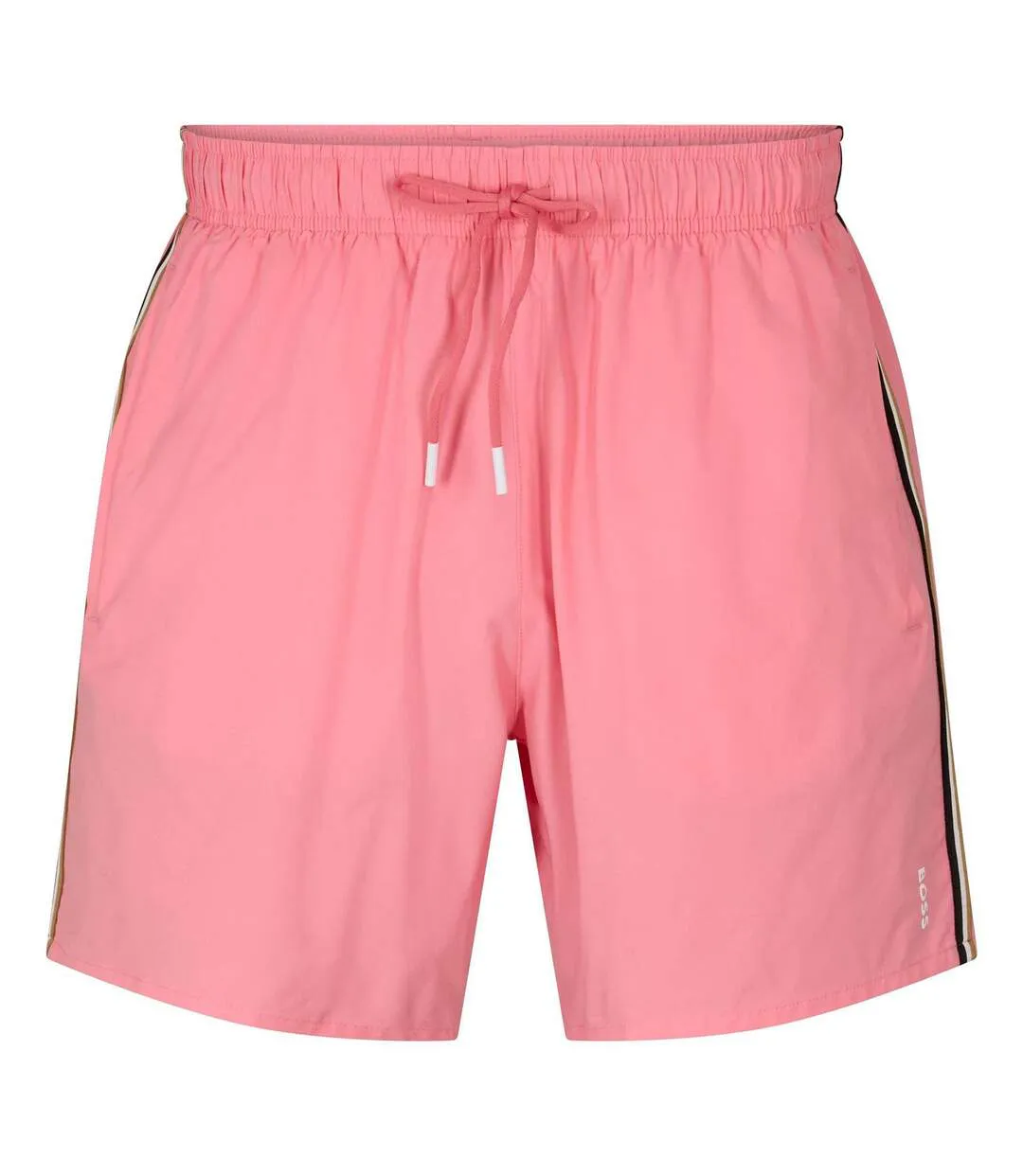 Mens Iconic Logo Swim Shorts Light Pink Boss-1