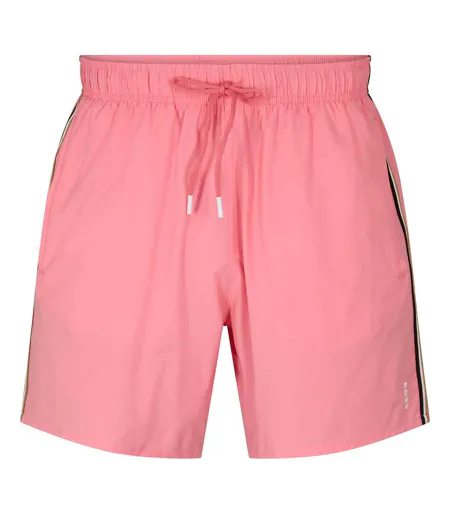 Mens Iconic Logo Swim Shorts Light Pink Boss