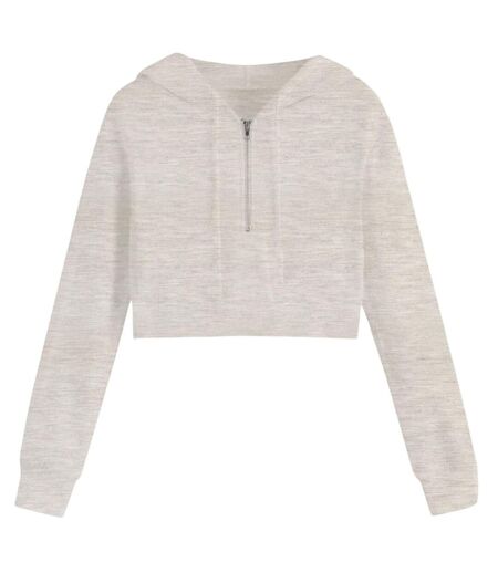 Sweat Court À Capuche Femme Beige Miso