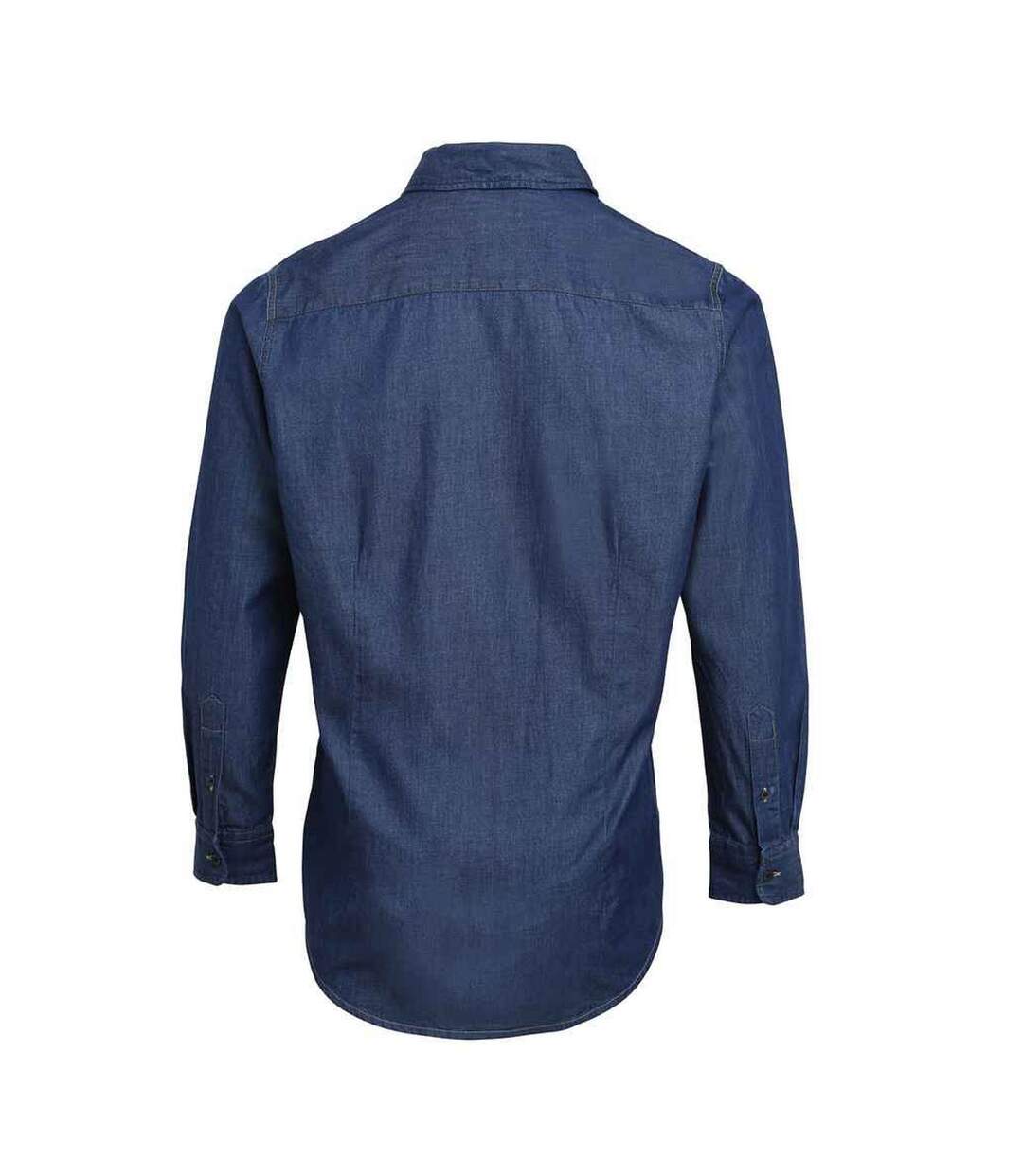 Mens denim contrast stitching shirt indigo denim Premier