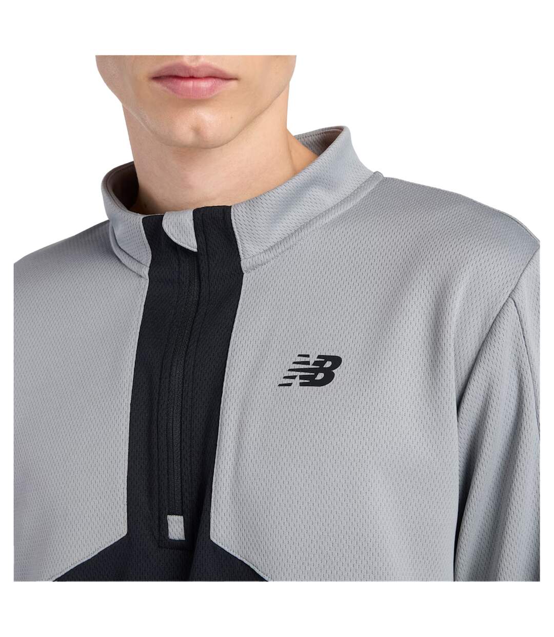 Mens Utility Quarter Zip Track Top Grey New Balance-4