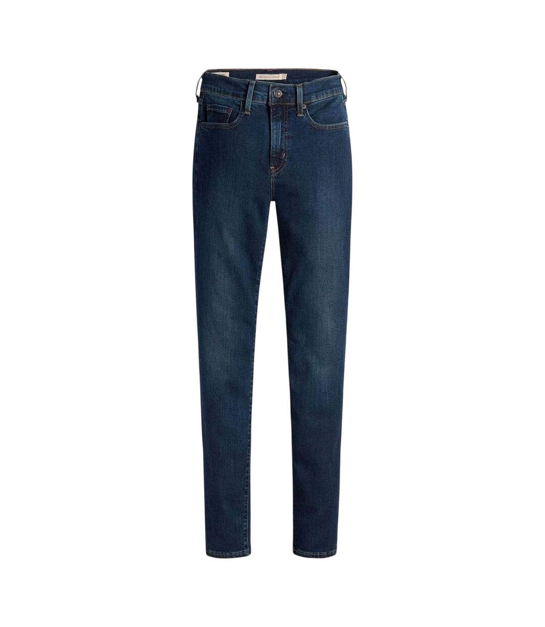 Womens/ladies High Rise Straight Jeans Blue Levis-2