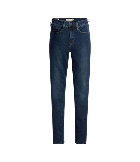 Womens/ladies High Rise Straight Jeans Blue Levis