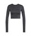 Womens/ladies Stella Mccartney Long-sleeved Yoga Crop Top Carbon Adidas-2