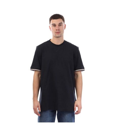 T-shirt Motif/style Signature Homme Bleu Foncé Boss