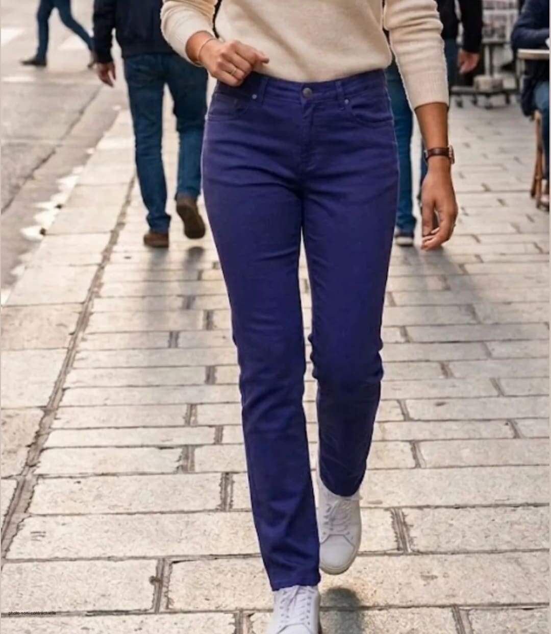 MAYFLOWER CLAUDIA2 : Pantalon femme Bleu Stone Ultra Stretch pour un confort denim total-1