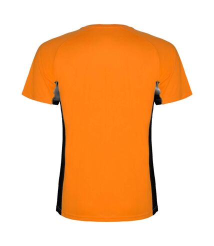 T-shirt shanghai homme orange fluo / noir uni Roly