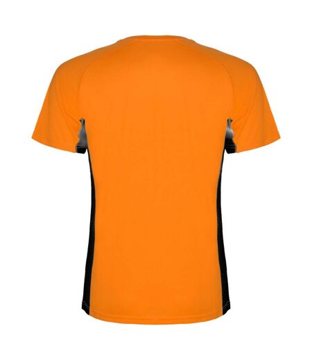 T-shirt shanghai homme orange fluo / noir uni Roly