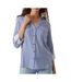 Chemise bleu/blanc femme vero moda bumpy-1