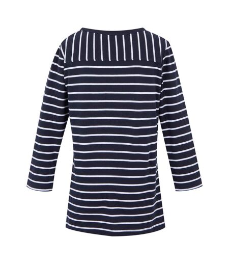 Womens/ladies baylette ii striped t-shirt navy/white Regatta