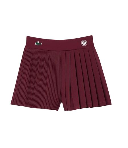 Womens/ladies Roland Garros Edition Sports Pleated Tennis Shorts Purple Lacoste