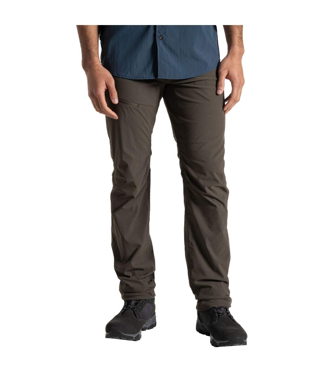 Pantalon Cintré Et Uni À Taille Ajustable Homme Kaki Sombre Craghoppers-4