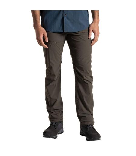 Pantalon Cintré Et Uni À Taille Ajustable Homme Kaki Sombre Craghoppers