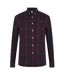 Mens Checked Cotton Button-down Shirt Red Farah-1