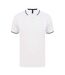 Henbury Mens HiCool Tipped Polo Shirt (White/Navy) - UTPC3835