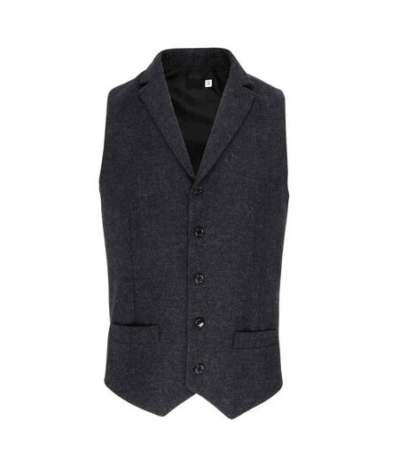 Mens herringbone vest charcoal Premier