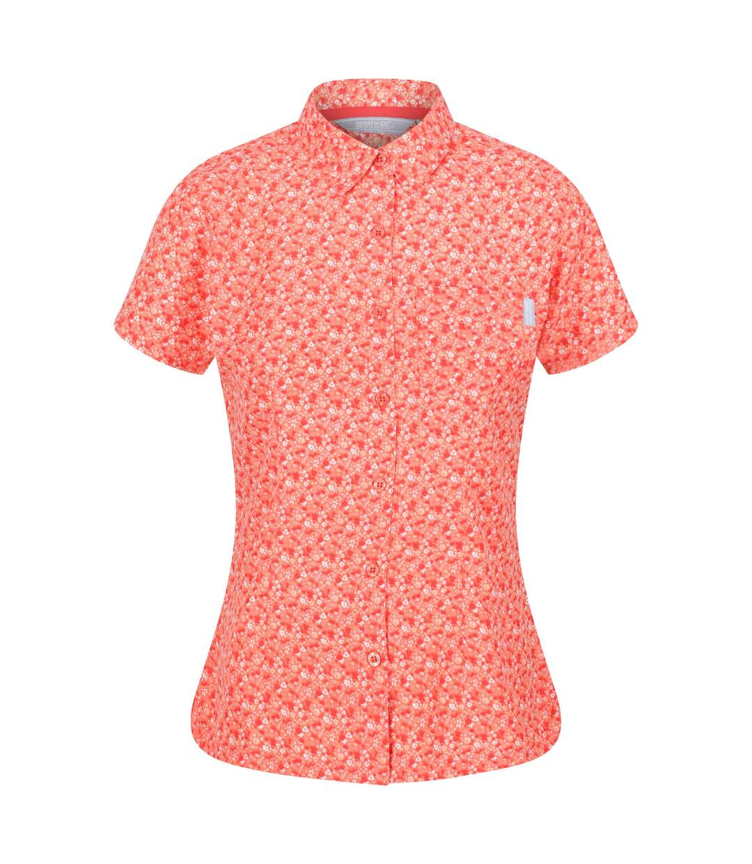 Regatta Womens/Ladies Mindano VI Ditsy Print Shirt (Fusion Coral) - UTRG7533-2