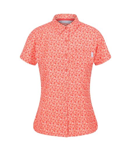 Regatta Womens/Ladies Mindano VI Ditsy Print Shirt (Fusion Coral) - UTRG7533