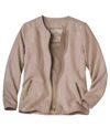 Women's Powder Pink Zip Up Jacket - Faux Suede Atlas For Men