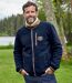 Men's Navy Sherpa-Lined Fleece Jacket-2