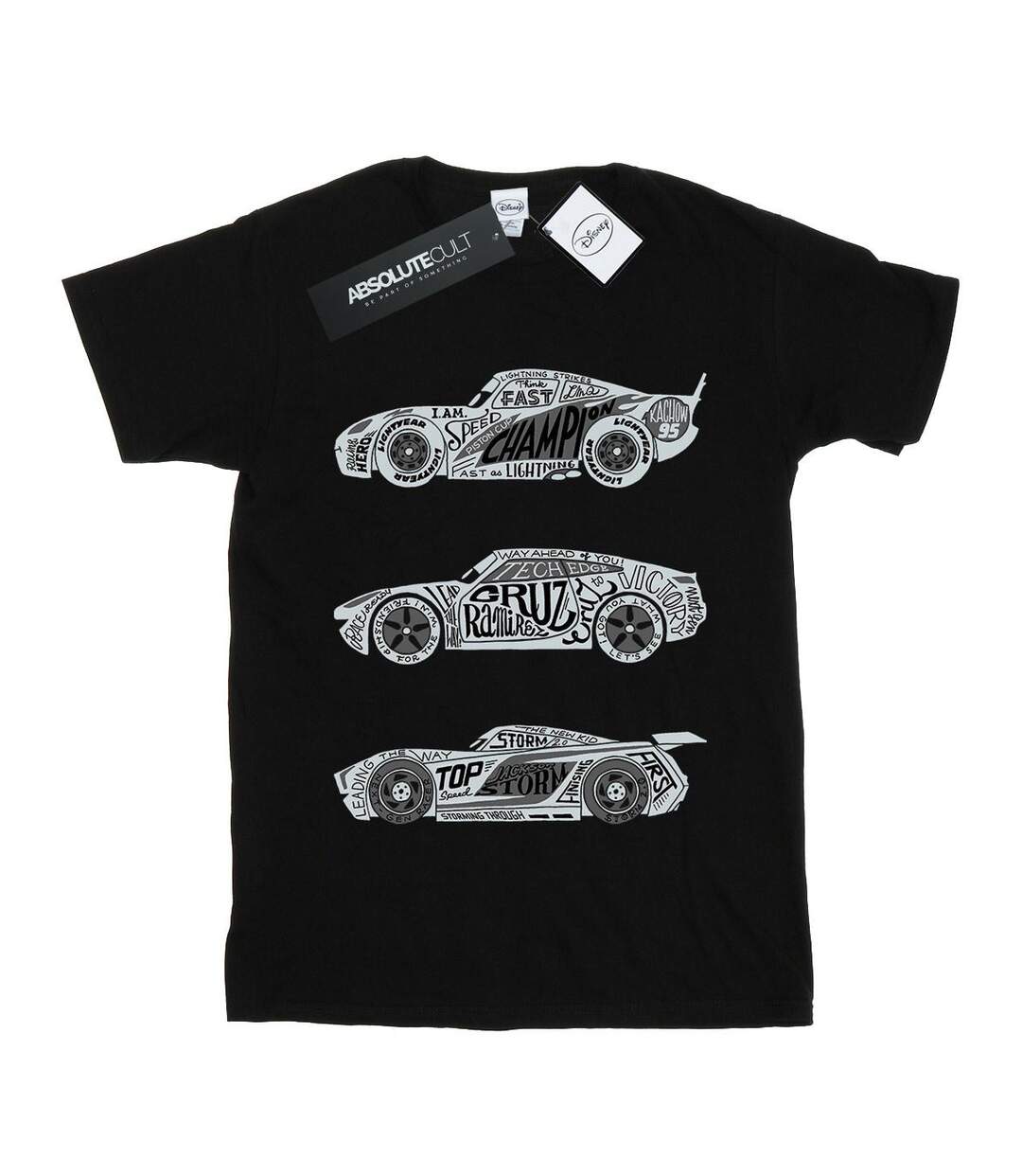 Disney - T-shirt CARS TEXT RACERS - Femme (Noir) - UTBI16182-1