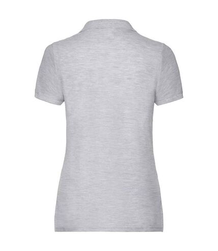 Womens/ladies lady fit piqué polo shirt heather grey Fruit of the Loom