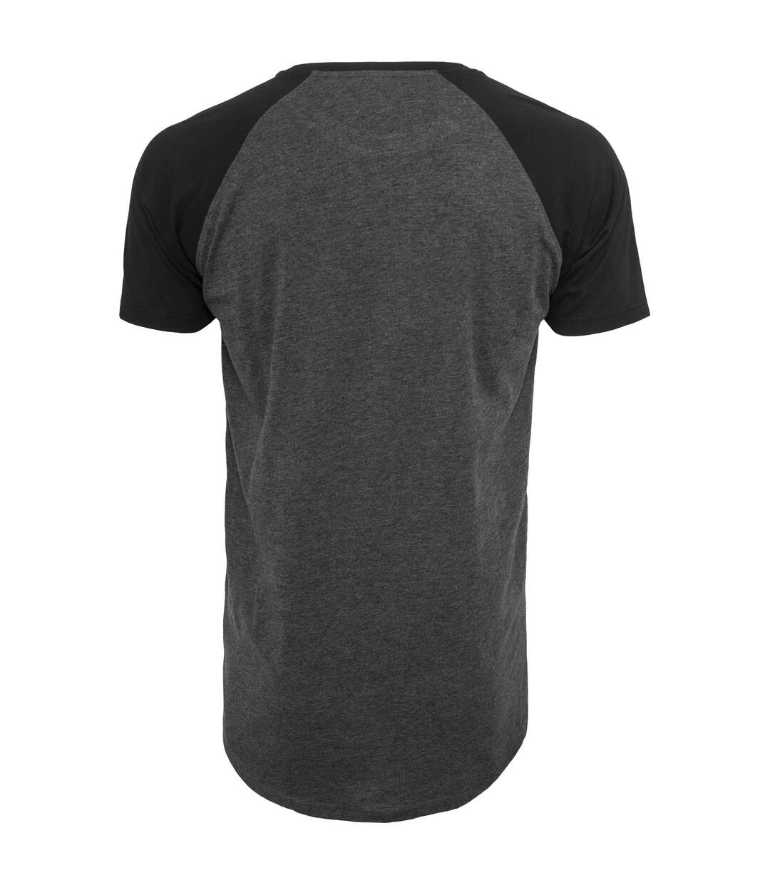 Mens Long Length Shaped Raglan T-shirt Charcoal Black Urban Classics-2