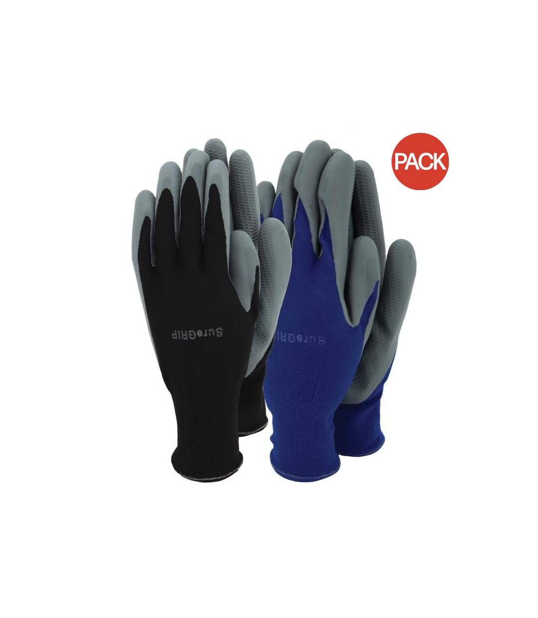 Gants de jardinage suregrip homme taille unique noir / bleu / gris Town & Country-1