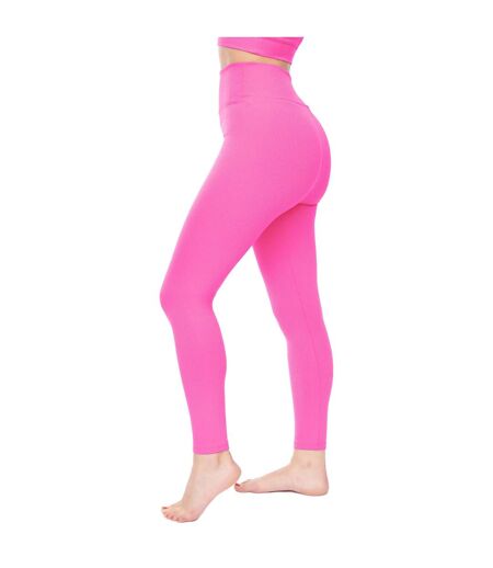 Womens/ladies Zelal Ribbed Leggings Fuchsia Lookus