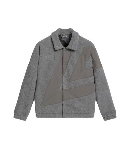 Mens Fleece Coach Jacket Harbor Mist Ultimate Grey Umbro