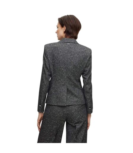 Womens/ladies Jocanah Speckle Regular Suit Jacket Dark Grey Boss