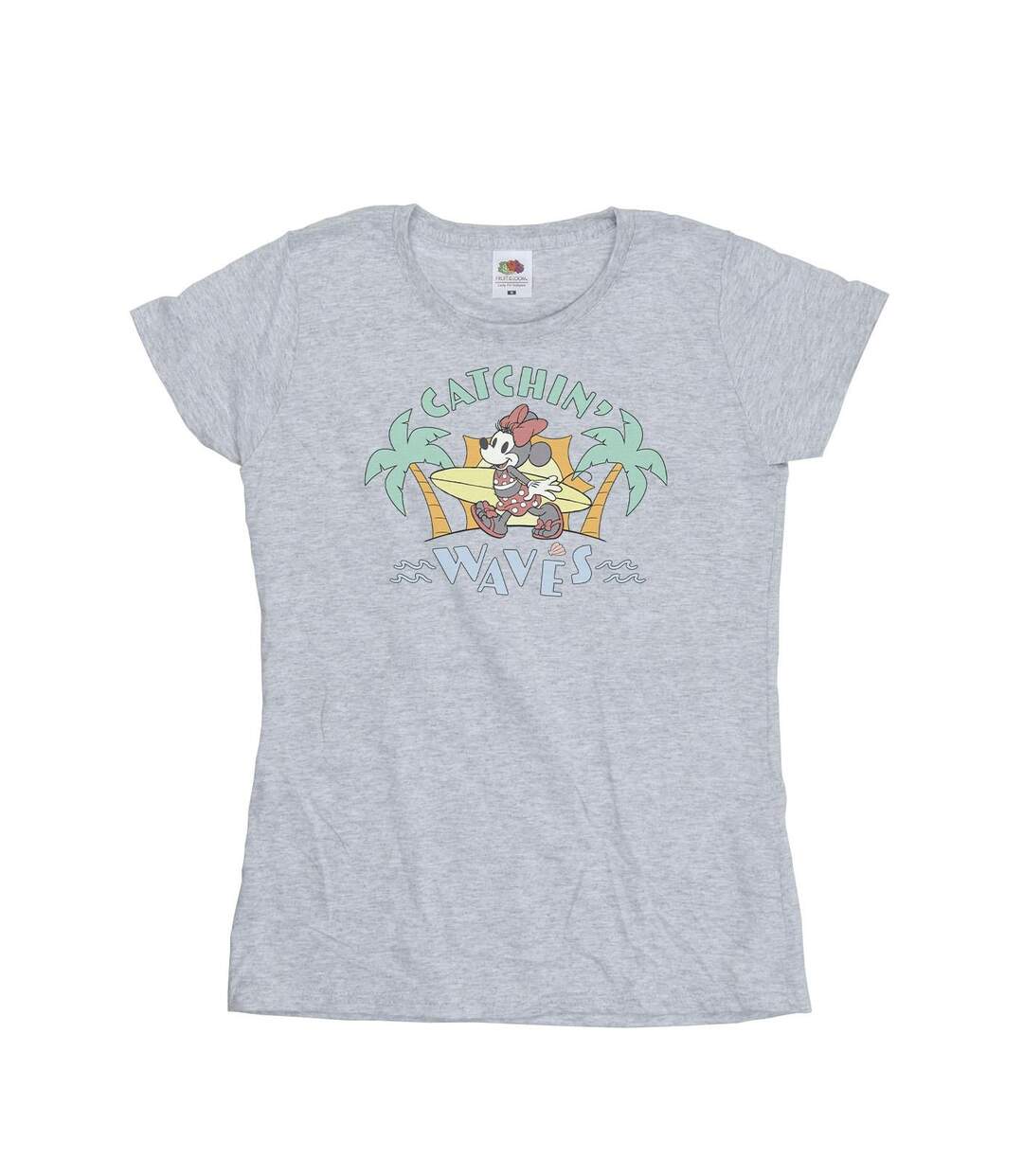 Disney Femme/Ladies Minnie Mouse Catchin Waves - T-shirt en coton (Gris sportif) - UTBI33343-1