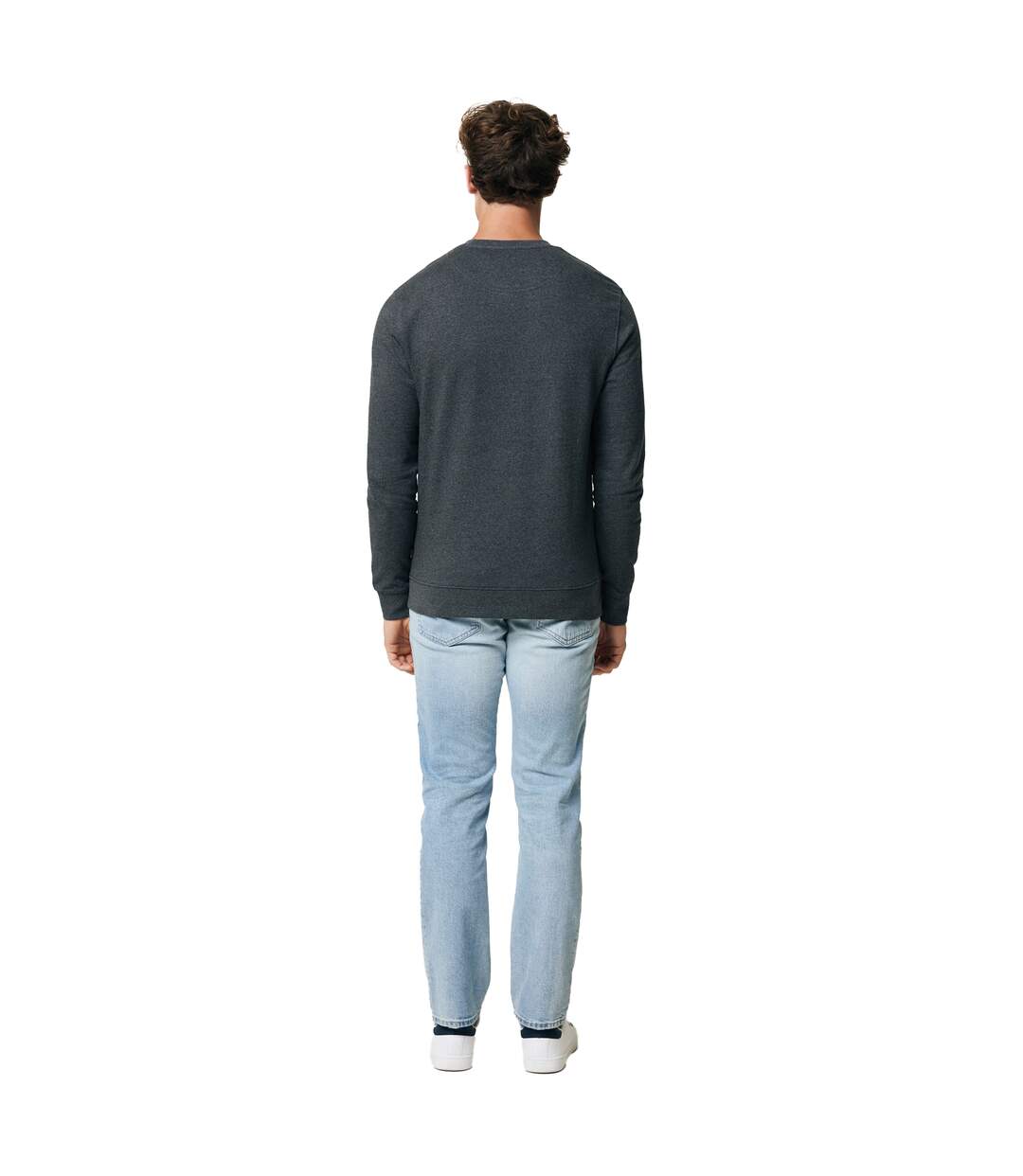 Unisex adult denali recycled cotton undyed sweatshirt heather anthracite heather Iqoniq-4