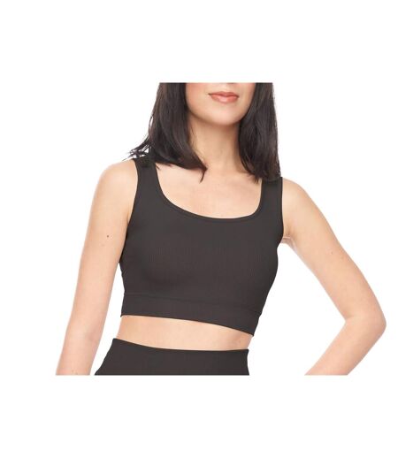 Womens/ladies roda ribbed sports bra black Lookus