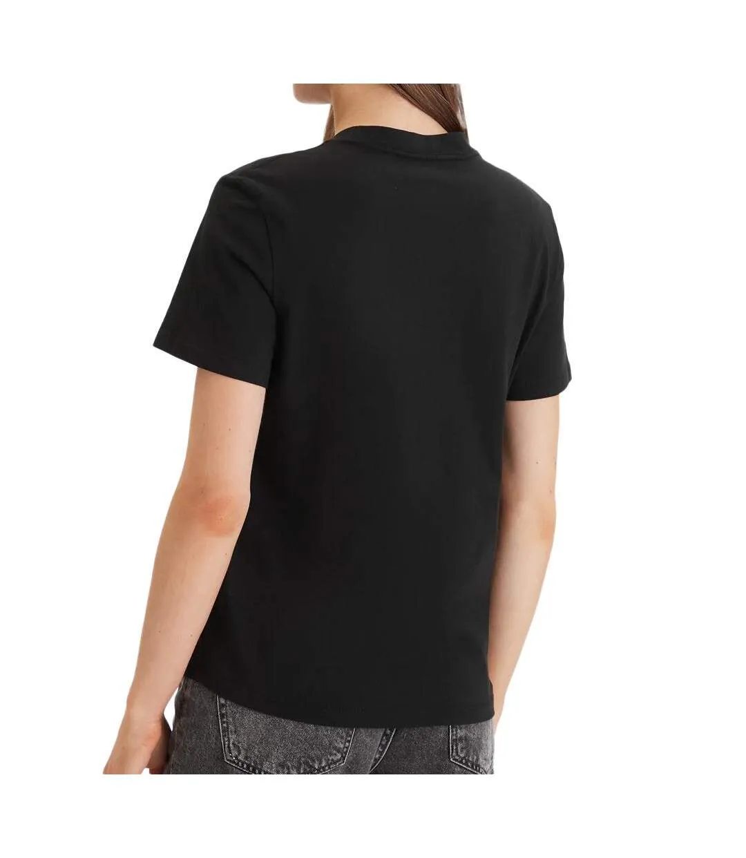 T-Shirt noir femme calvin klein jeans ss clasic-2
