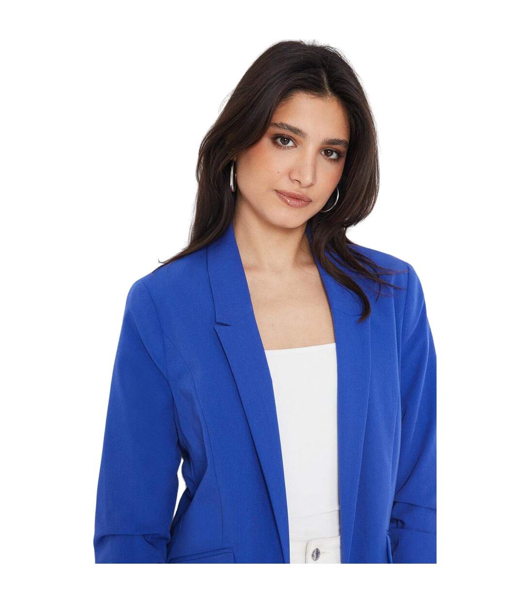 Womens/ladies tall ruched blazer cobalt Dorothy Perkins-3