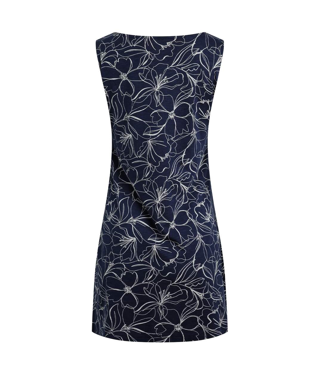 Womens/ladies indus printed jersey tunic dark navy Weird Fish-2