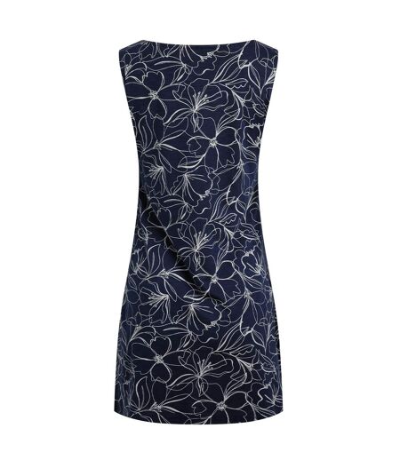 Womens/ladies indus printed jersey tunic dark navy Weird Fish