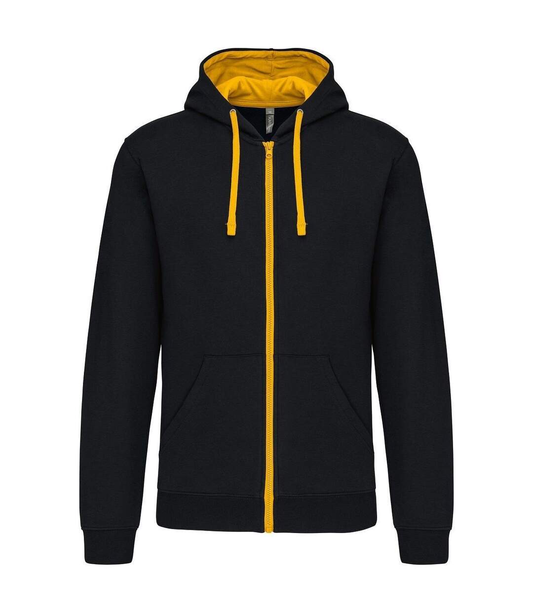 Veste à capuche contrastée - Homme - K466 - noir et jaune