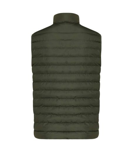 Mens meru recycled polyester body warmer khaki green Iqoniq