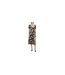 Robe Mi-longue Manches Bouffantes Motif/style Floral Gillian Femme Noir Blanc Bardot-1