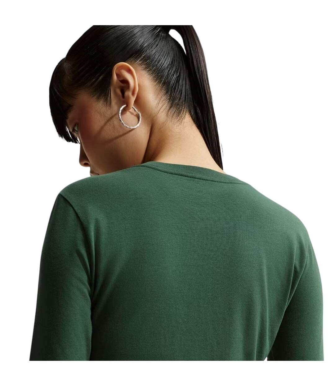 T-shirt Manches Longues Femme Vert Foncé Blanc Nike-3