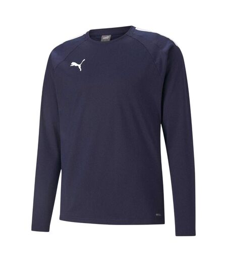 Mens Teamliga Long-sleeved T-shirt Peacoat Blue White Puma