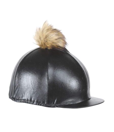 Metallic hat cover black Shires
