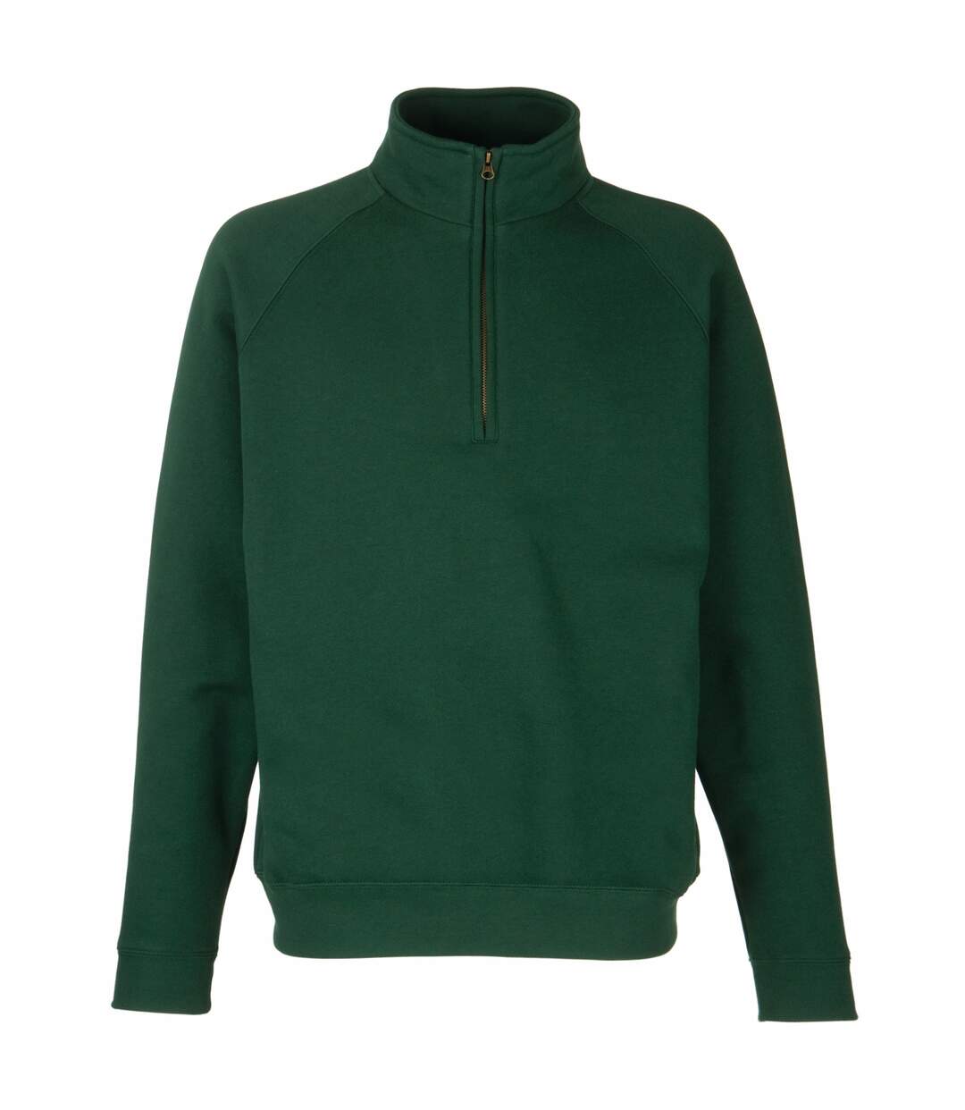 Sweatshirt à fermeture zippée 1 quart homme vert bouteille Fruit of the Loom